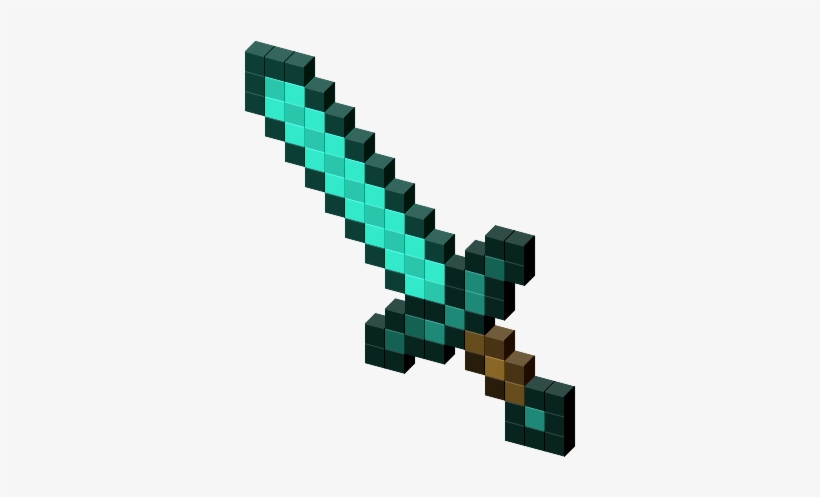 Minecraft Diamond Sword Png Vector Black And White - Minecraft Diamond Sword, transparent png #1473776