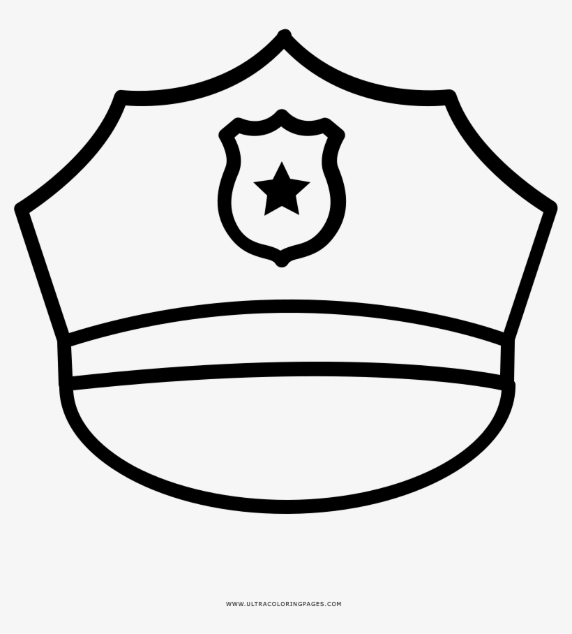 Police Hat Coloring Page - Logo Iahn Tp Palangka Raya, transparent png #1474915