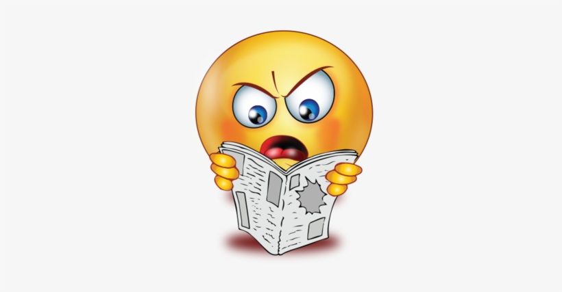 Angry Newspaper - Reading Emojis, transparent png #1475289