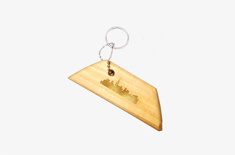 Wood Keychain, Chicago Gold Embossed Geometric Shape - Chicago, transparent png #1475464