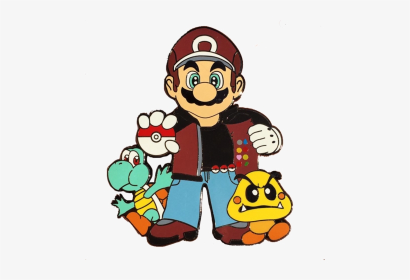 Pokemon Trainer Mario Hat Pin - Creative Pin, transparent png #1475485