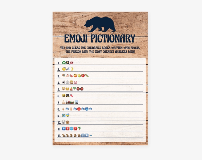 Rustic Baby Shower Emoji Pictionary Game Printable - Shower Baby Emoji Pictionary Printable, transparent png #1475779