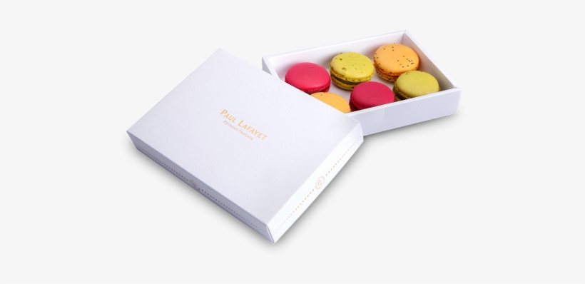 6 Pieces White Macaron Gift Box - Macaroon, transparent png #1475839
