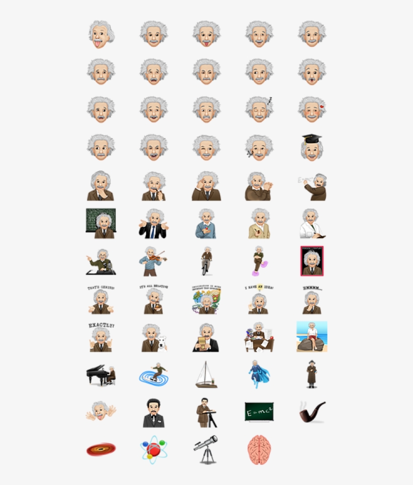 The Official Albert Einstein Emoji App, transparent png #1476313