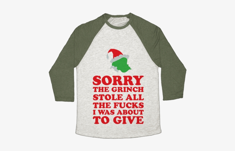 The Grinch Stole Baseball Tee - Heroes Never Die Shirt, transparent png #1477386