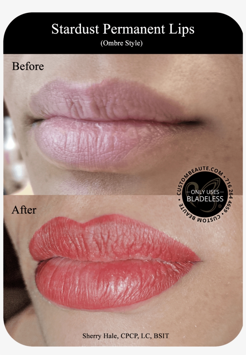 Before And After Permanent Eyeliner - Permanent Lip Tattoo Before And After, transparent png #1477575