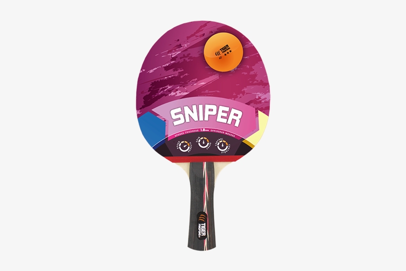 Sniper - Tiger Ping Pong Sniper Table Tennis Racket, transparent png #1477931