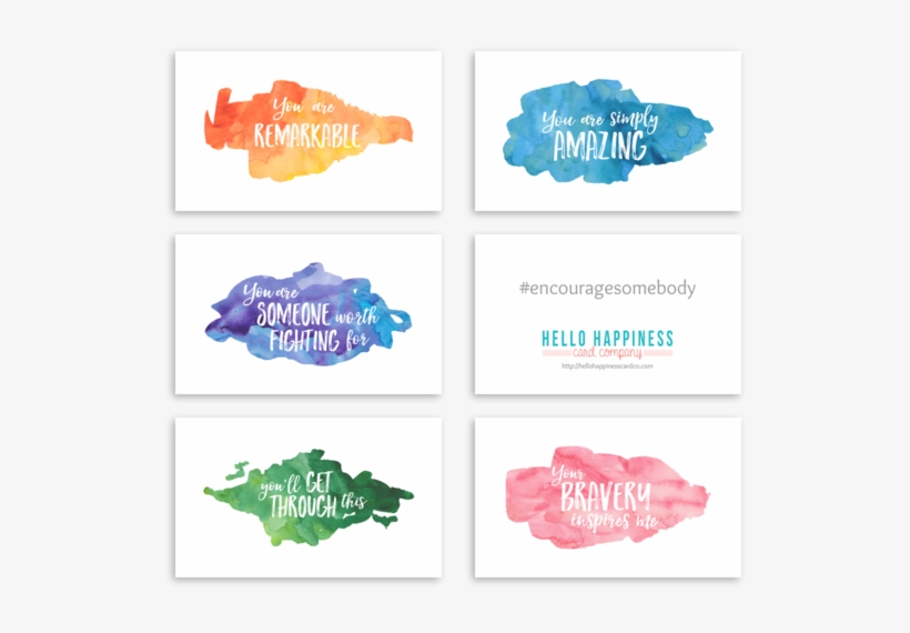 Mini Encouragement Cards - Watercolor Painting, transparent png #1477932