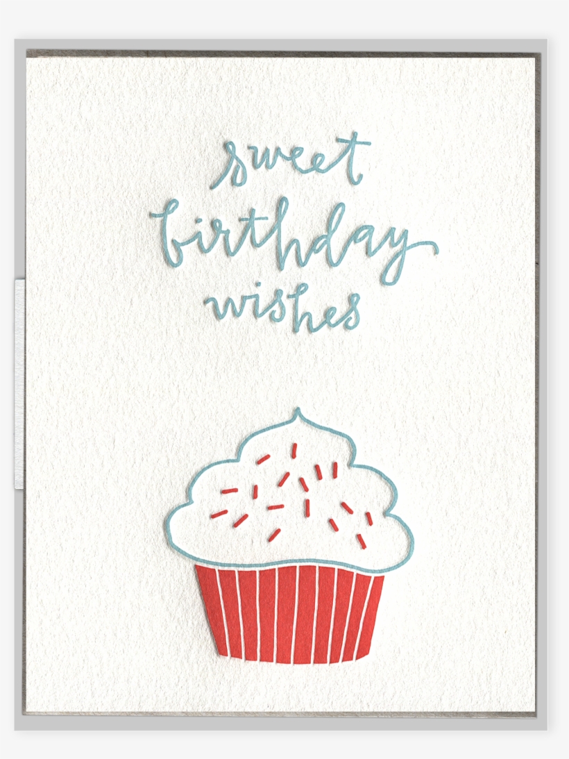Birthday Cupcake Letterpress Greeting Card - Greeting Card, transparent png #1478237