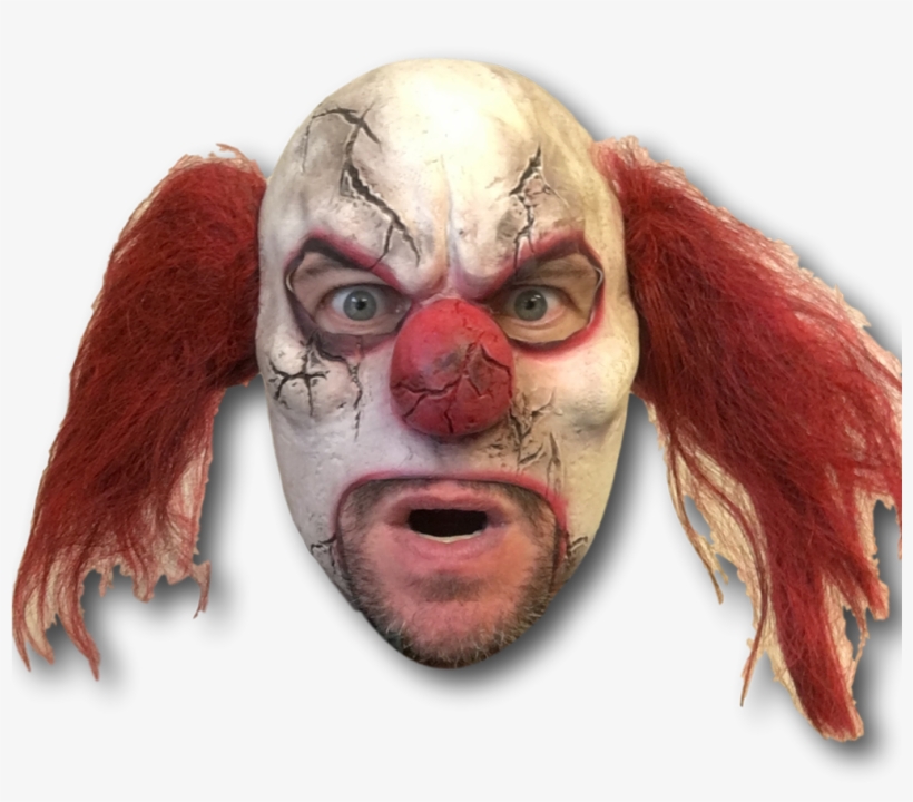 Scary Cracked Clown Mask - Scary Head Png, transparent png #1478298