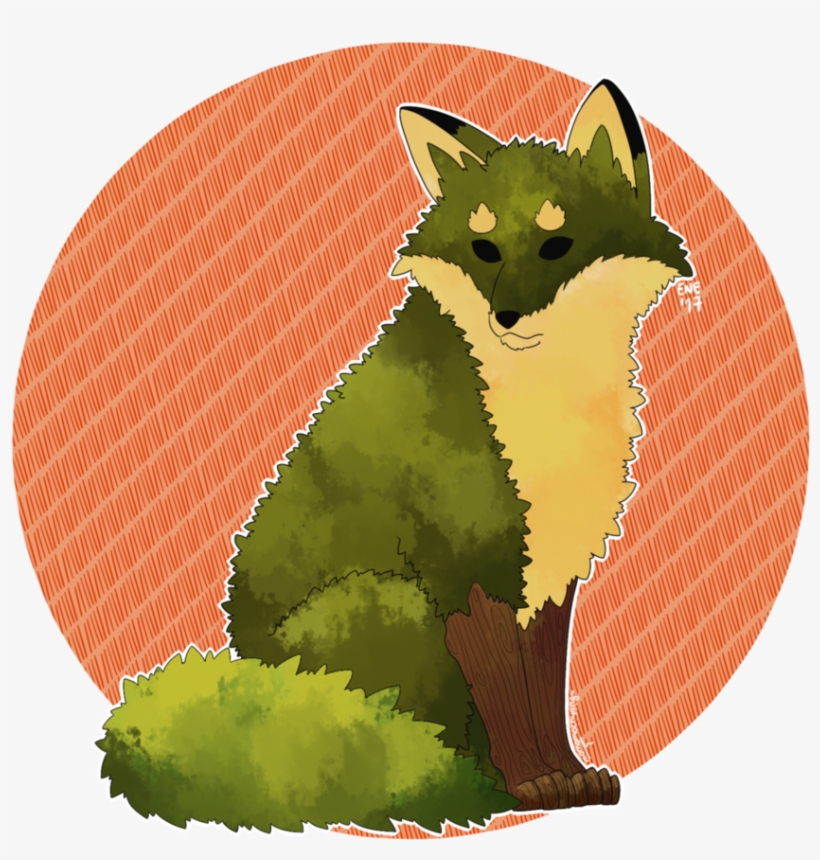 Fox In The Bush~ By Momomochyang On Deviantart - Drawing, transparent png #1478456