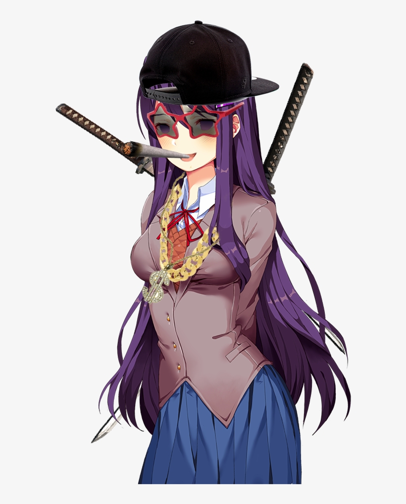 Yuri With Two Samurai Swords Smoking A Blunt - Doki Doki Yuri S Eye, transparent png #1478933