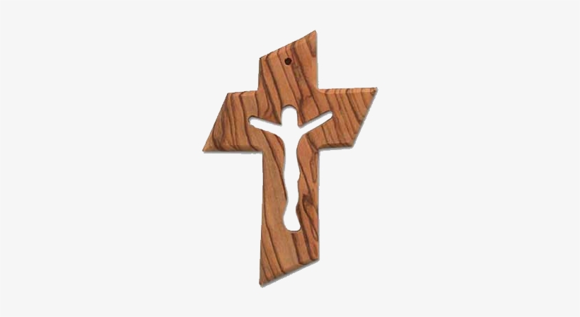 Olive Wood Cross With Crucifix - Woodworking, transparent png #1479112