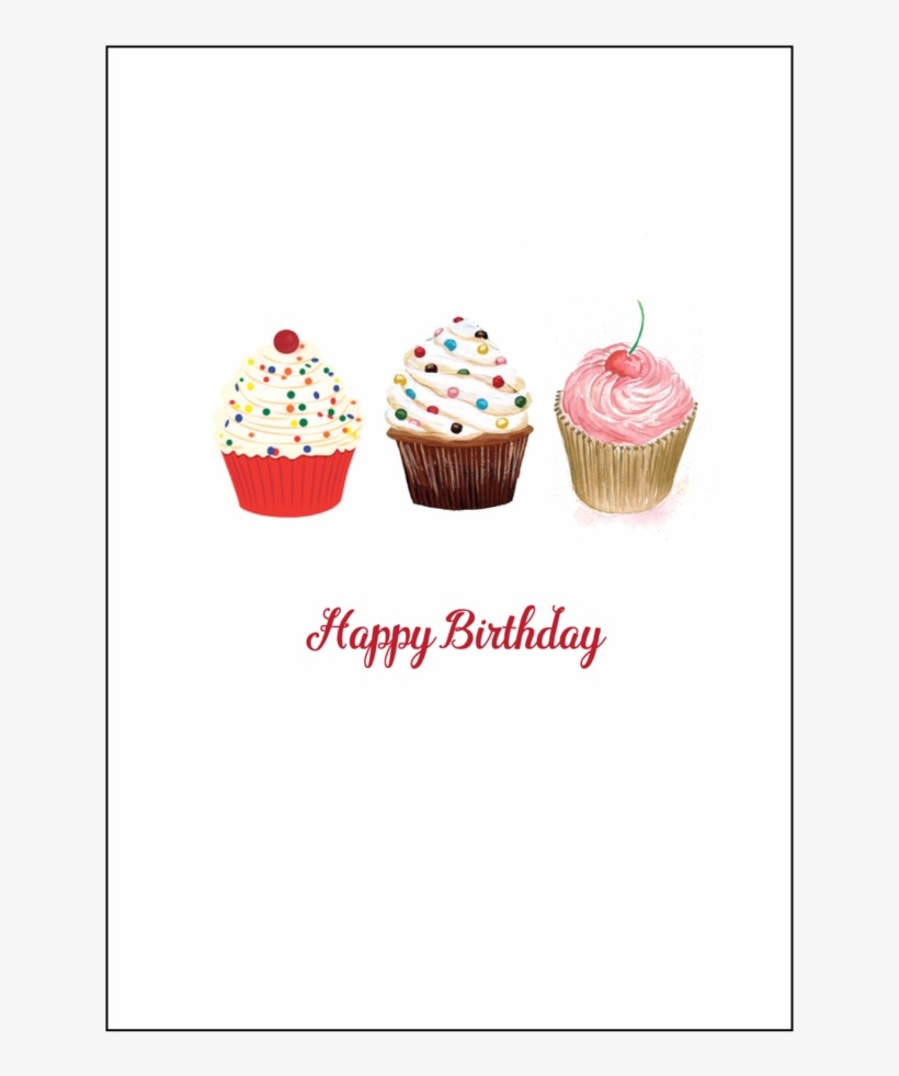 Three Cupcakes Birthday Card Set Backofcard, transparent png #1479574