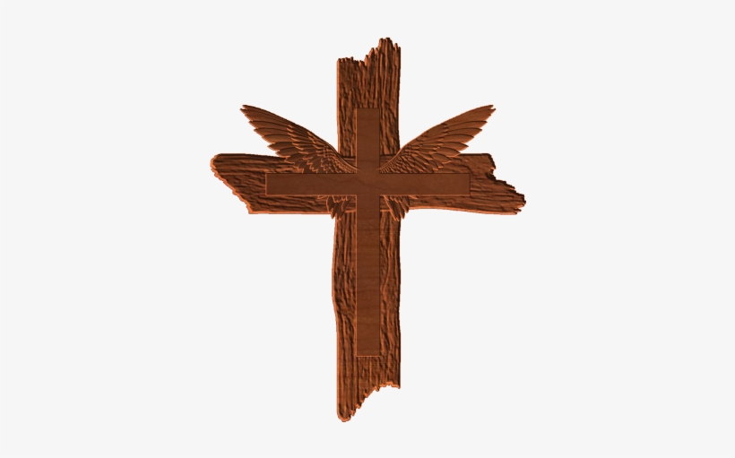 Winged Old Wood Cross - Mexican Ironwood Carvings, transparent png #1479735