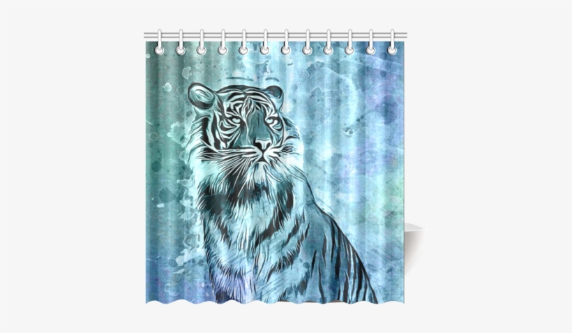 Watercolor Tiger Shower Curtain - Designedbyindependentartists Case For Lg K4 2017 -, transparent png #1479782