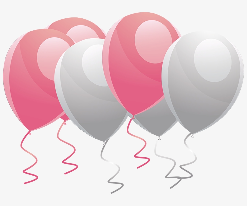 Helium Balloons - Latex - Pink Balloons Vector Png, transparent png #1480362