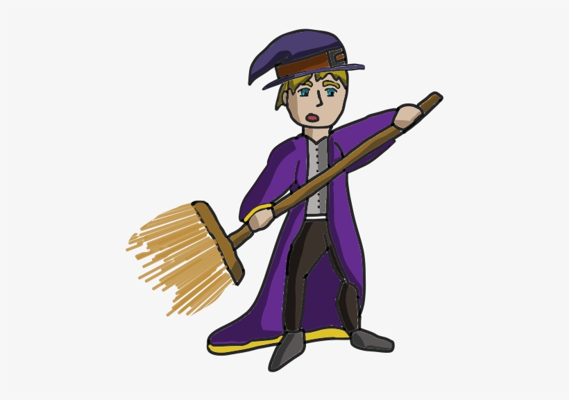 A Young Wizard's First Broom - Cartoon, transparent png #1481535
