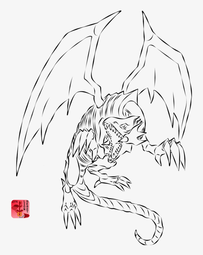 Blue Eyes White Dragon Lineart, transparent png #1481884