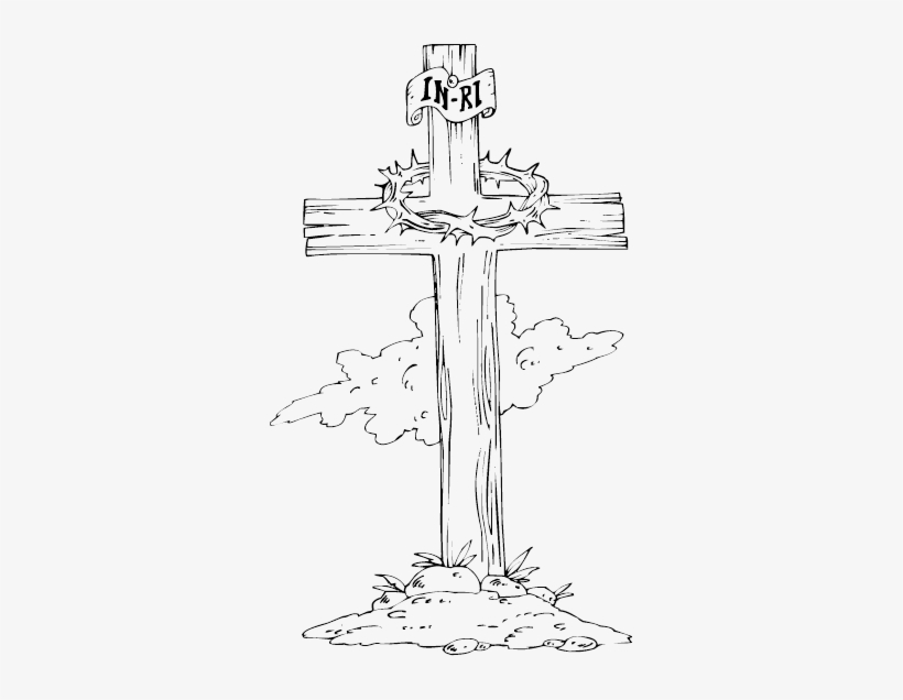Wooden Cross - Black And White Wooden Cross, transparent png #1481906