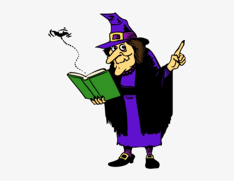 Witch Clip Art Silhouette - Witch Reading A Book, transparent png #1482179