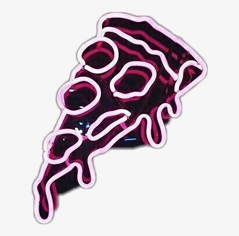 🍕 🍕 🍕 Ftestickers Tumblr Vapor Vaporwave Neon Pizza - Neon Light, transparent png #1482889