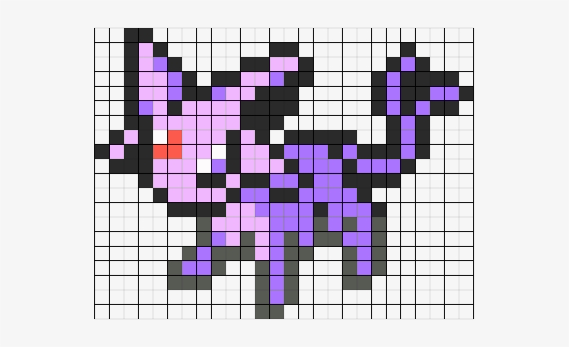 Espeon Sprite Perler Bead Pattern / Bead Sprite - Pokemon Pixel Art Espeon, transparent png #1483031