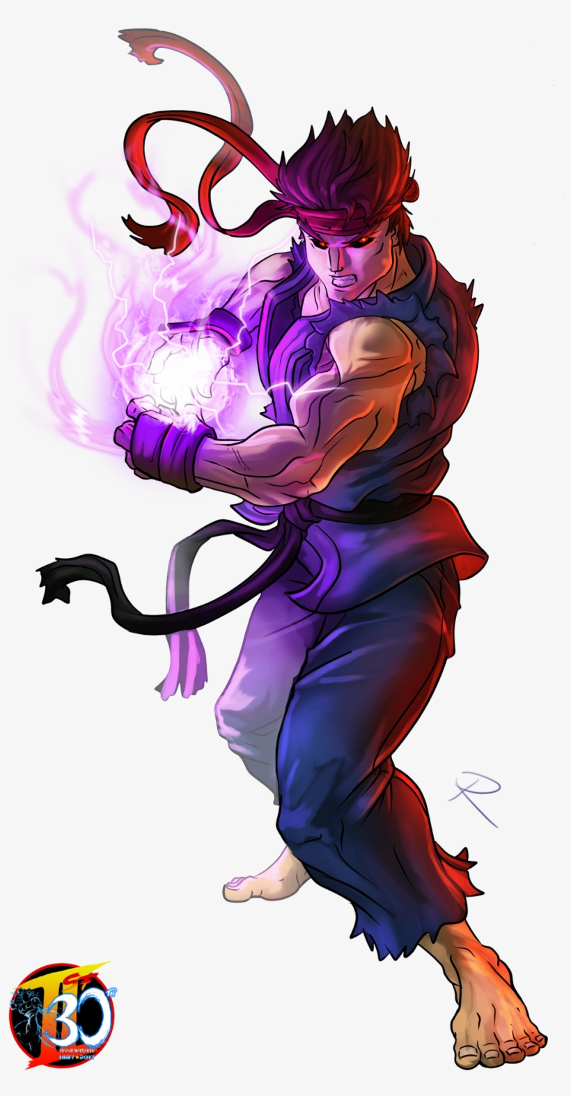 Evil Ryu By Robbie Reilly - Super Street Fighter 2 Png, transparent png #1483114