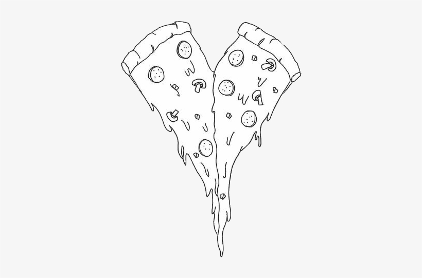 #pizza #tumbler #food #еда #пицца #тамблер - Transparent Food Black And White, transparent png #1483161