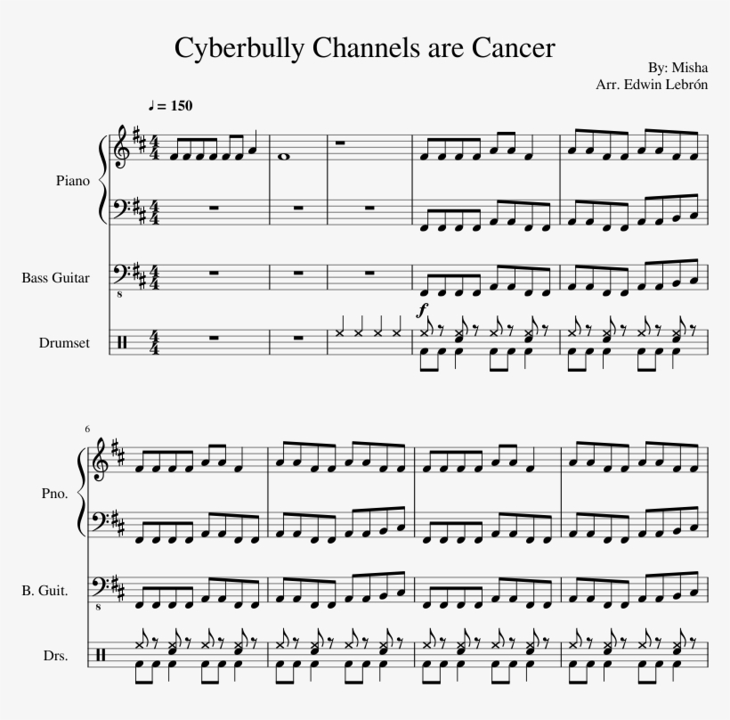 Cyberbully Channels Are Cancer Sheet Music Composed - Budweiser Here Comes The King Sheet Music, transparent png #1483182