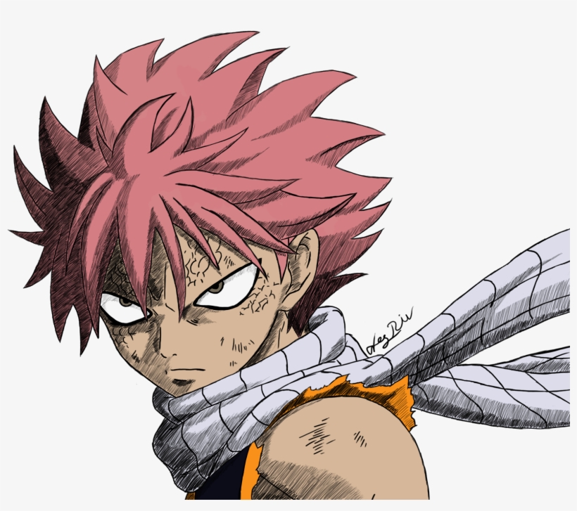 Black And White Stock Fairy Tail Drawing - Natsu Dragon Force Drawing, transparent png #1483646