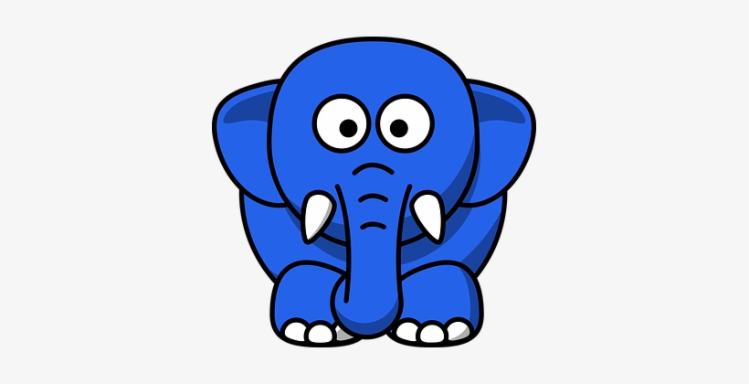 Elephant Animal Blue Mammal Baby Cute Nose - Cartoon Elephant Face, transparent png #1484061