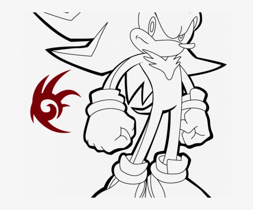 Super Shadow The Hedgehog Coloring Pages New Super - Super Shadow Coloring Pages, transparent png #1484884