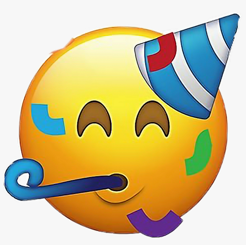 Ios12 Party Emoji Emojis Face Happy Partytime Partyhat - Party Face Emoji, transparent png #1484890