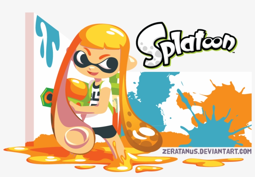 Com Splatoon 2 Text Clip Art Font - Splatoon + T-shirt White M, transparent png #1485859