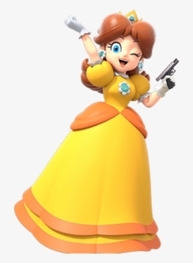 Ajaxbroly Princessdaisy With A Gun Because I Can - Princess Daisy Super Mario Party, transparent png #1486007