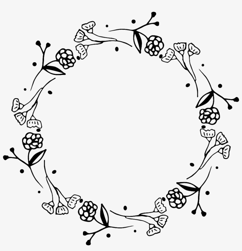 Creative Wreath Free Buckle Black And White Wreath - Wreath, transparent png #1486204