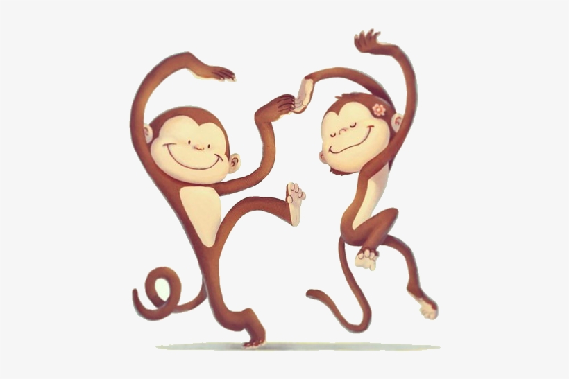 Little Monkey Mad About Monkeys Drawing Illustration - Two Monkeys Cartoon, transparent png #1486421