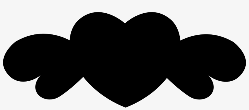 Heart Black Shape With Wings Comments, transparent png #1487001