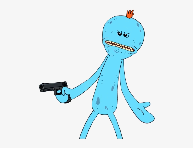 [ Img] - Mr Meeseeks With Gun, transparent png #1487205