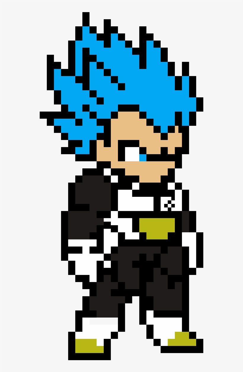 Super Saiyan Blue Vegeta - Pixel Art Dragon Ball, transparent png #1487420