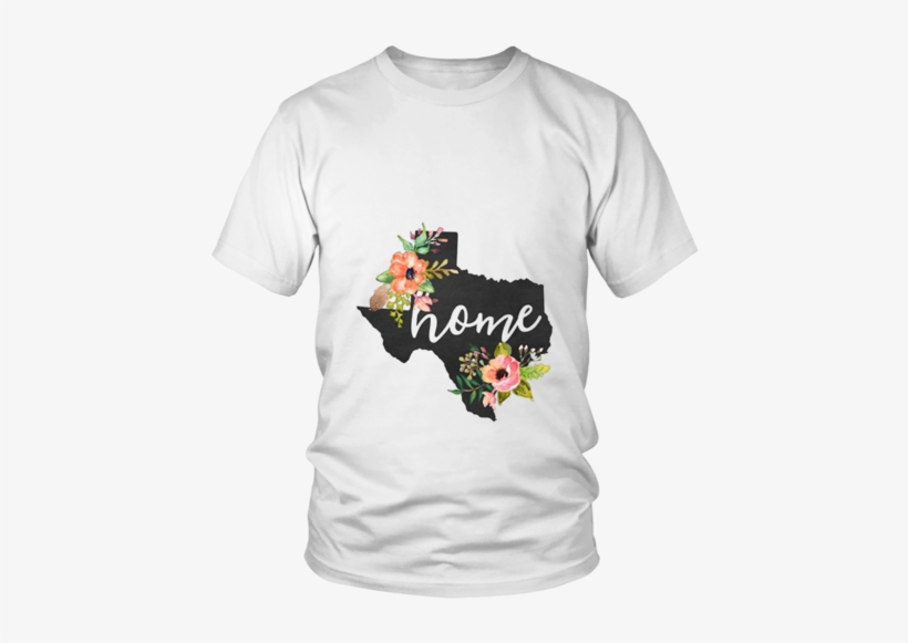 Texas Home Chalkboard Watercolor Flowers State T-shirt - Pump Harder Your Mom Did, transparent png #1488646