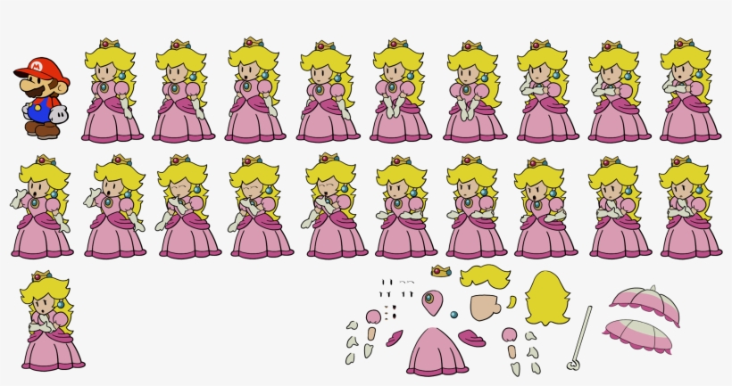 Click For Full Sized Image Princess Peach - Princess Peach Paper Mario, transparent png #1488714