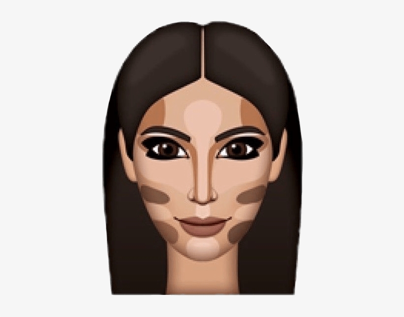 Kimkardashian Kimoji Makeup Emoji Ftestickers Freetoedi - Kimoji Face, transparent png #1488924