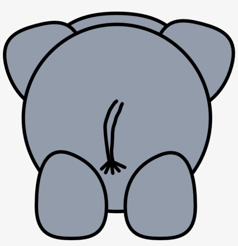 Clipart Elephant Head - Cartoon Elephant From Behind, transparent png #1489777