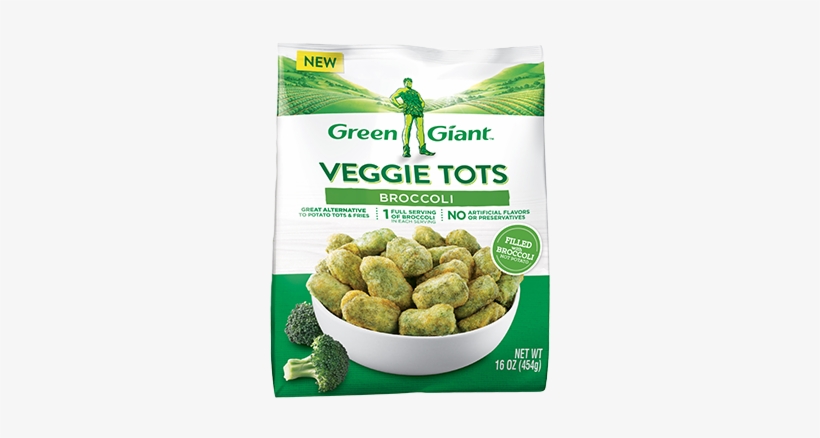 Product 10413d Gg Bag Broccoli Stretched Filled - Green Giant Broccoli And Cheese Tots, transparent png #1490826