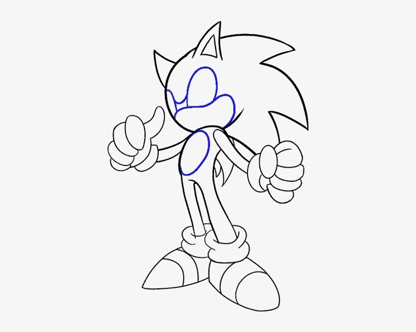 How To Draw Sonic The Hedgehog In A Few Easy Steps - Sonic Blanco Y Negro, transparent png #1491222
