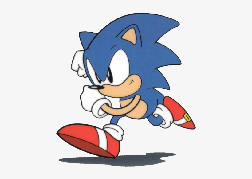 Sonic The Hedgehogs Gameworld , - Classic Sonic The Hedgehog Running, transparent png #1492035