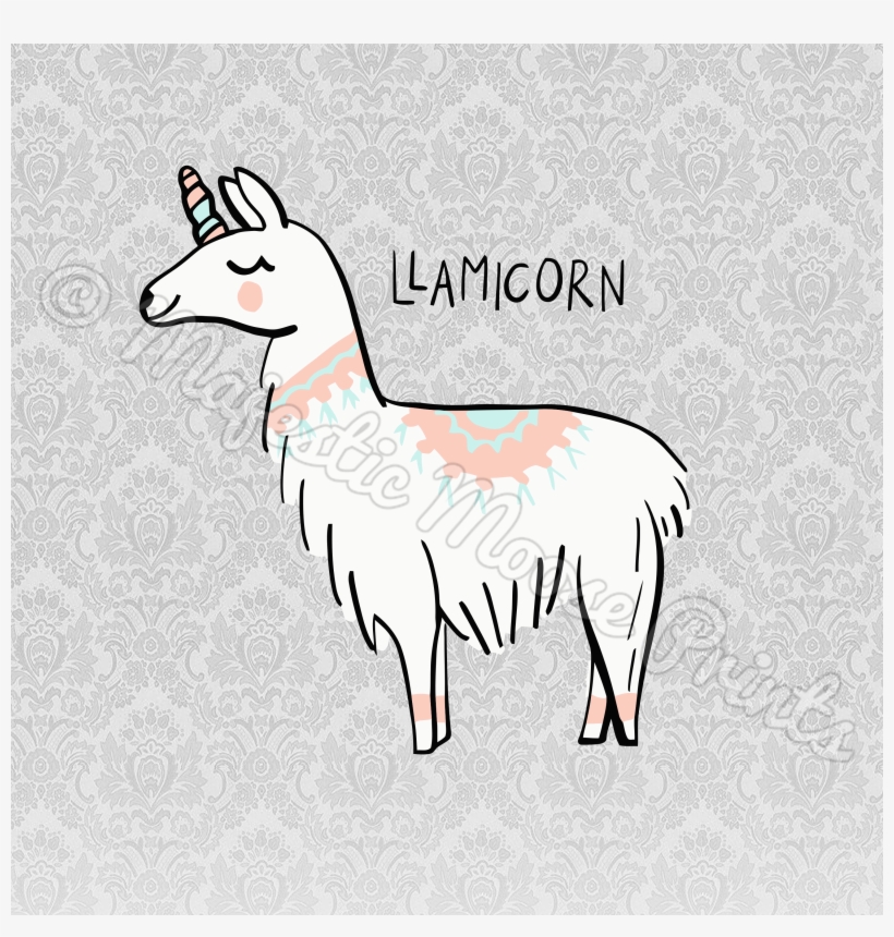 Majestic Moose Prints Llamicorn Clipart Cut File - Clip Art, transparent png #1492240