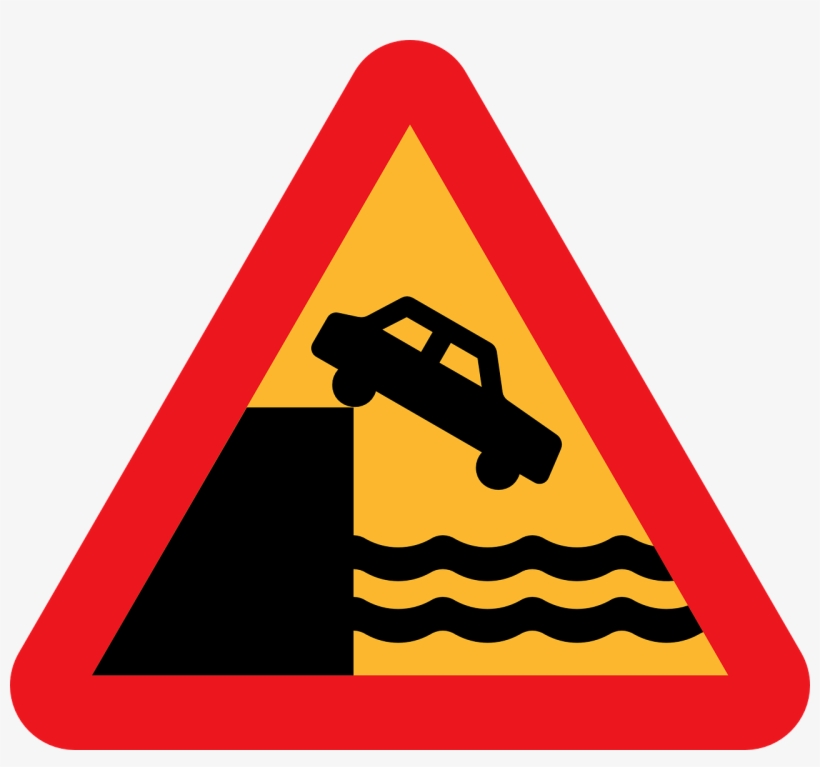 Sunset Cliffs Shaka Maverick - Car Off Cliff Road Sign, transparent png #1492363